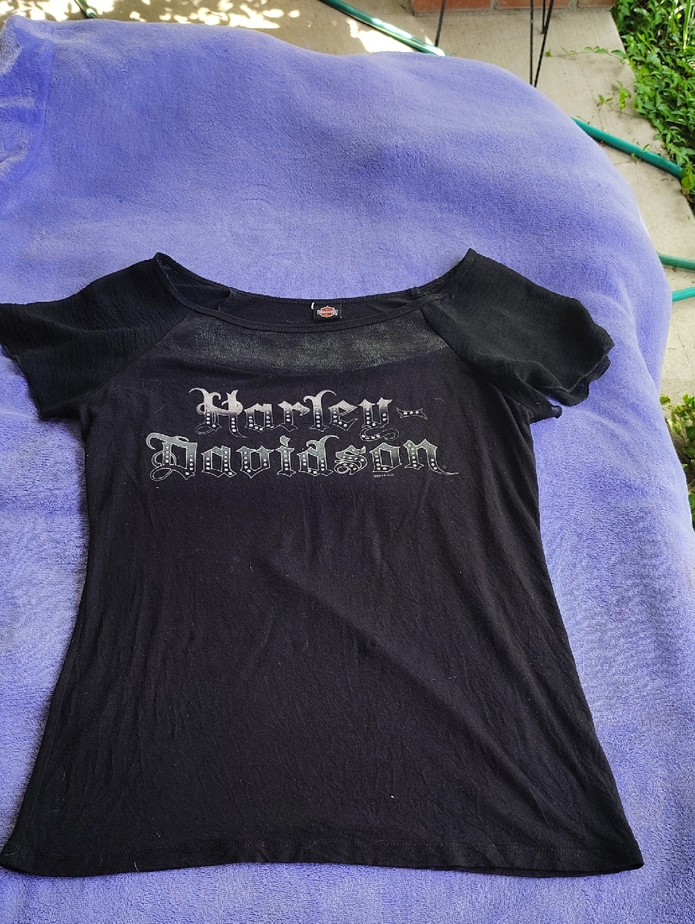 Harley-Davidson Black Women's Short Sleeve Logo Top